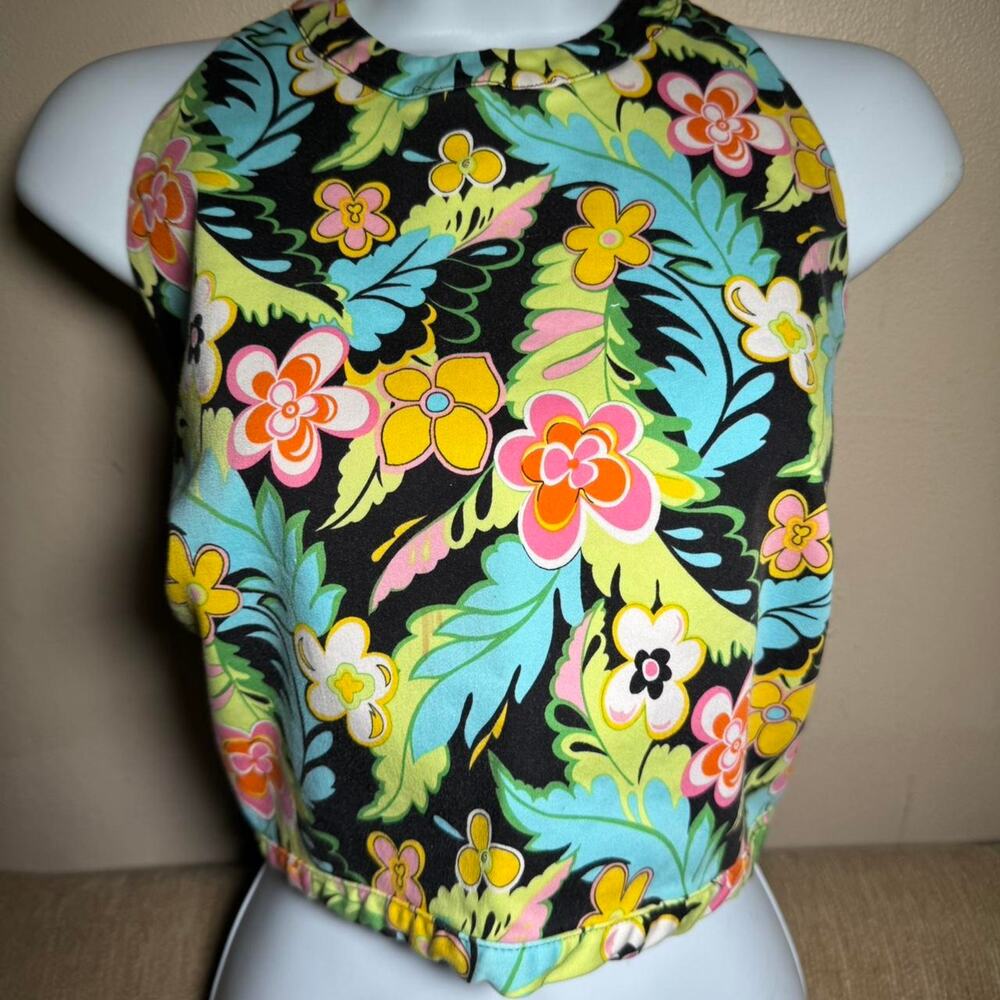 💥 Vintage valerie stevens halter top Sport Size 10 Tropical d3